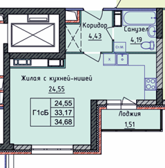 Просторная квартира в новом доме