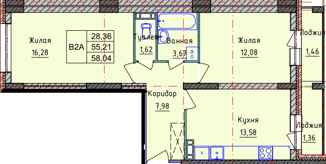 Двухкомнатная квартира в новом ЖК во Фрунзенском районе!
