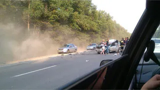 В Рязанской области столкнулись четыре автомобиля 