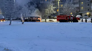 В Коми на рейсе загорелся автобус