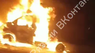Ночью на трассе под Рязанью сгорела «ГАЗель»