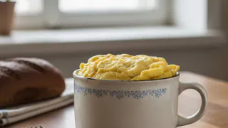 Яйца не варю и не жарю: разбиваю 2 яйца в кружку и готовлю шустрый омлет в микроволновке - вкусно и просто