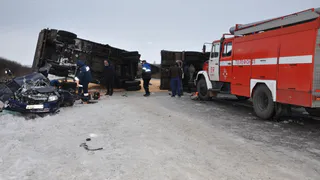 Смертельное ДТП в Скопинском районе: "Лада Гранта" столкнулась с КамАЗом