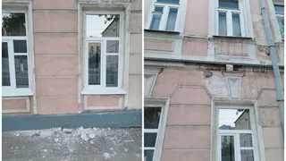 В Рязани обрушилась штукатурка у школы №10