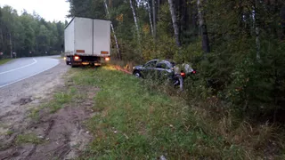 Гранта улетела в кювет на трассе Рязань – Клепики