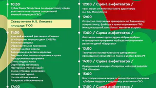 Афиша на весь день: куда пойти на праздник в Нижнекамске