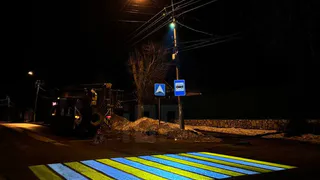 В Касимове у школы появился проекционный пешеходный переход