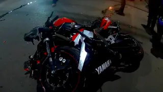 Кia, Logan и Yamaha R6 - видео первых минут после ДТП