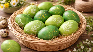 «Изумрудные» яйца на Пасху: красивый цвет яйцам придадут 2 травы — старинный метод окрашивания