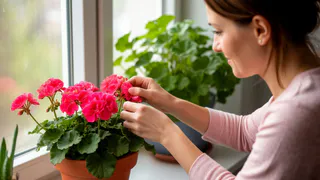 Почему одна герань зимой вытягивается палками, другая - остаётся компактной - разница только в одном