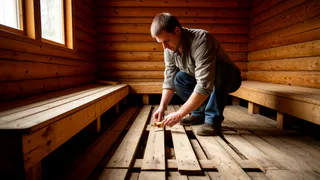 Больше никаких гнилых полов в бане. Дедушка подсказал трюк с наклонной подушкой - простая хитрость из СССР