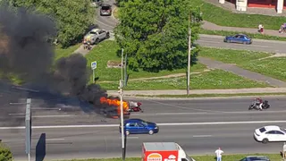 На Суздальском проспекте во Владимире загорелся мотоцикл