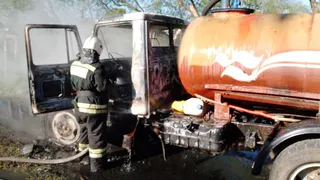 Во Владимирской области сгорел грузовик