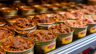 Ем сам, чтобы спасти Вас. Тушенка из оленя в "Светофоре" - будто мыла поел