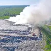На мусорном полигоне под Петушками вспыхнул пожар, огонь охватил 1500 кв. м