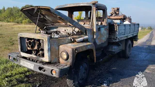 В Мариинском Посаде на ходу загорелся грузовик