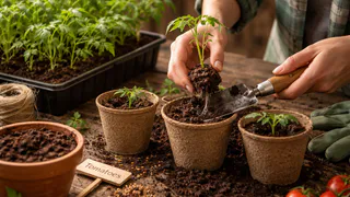 Пикирую томаты не по стаканчикам, а в общий ящик с шагом 8 см — подсказал фермер из Беларуси: места меньше, а корней в разы больше