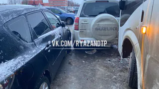 В Рязани маршрутка протаранила несколько автомобилей