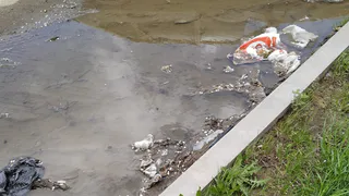 Народный контроль: в Семчине уборочная машина размазывает грязь по дороге