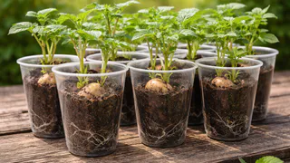 Выращиваю картошку "по-модному" в стаканчиках — получаю крупные молодые клубни уже в мае
