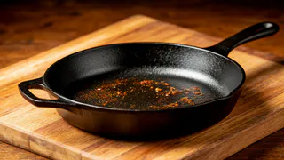 2 пакетика заливаю кипятком, и сковородка как новая: от жира и нагара не остается и следа