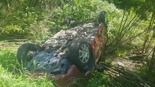 Под Рязанью «Рено Логан» улетел в кювет и перевернулся