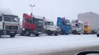 Рязанские дальнобойщики вновь бастуют против "Платона"