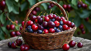 2 стакана под дерево – и собираем по 100 кг вишни и сливы: корзин для такого урожая точно не хватит