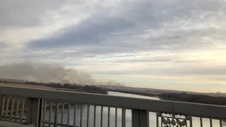 В Рязани за Солотчинским мостом горят поля: видео