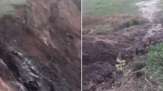 Под Рязанью деревне угрожает оползень, который возник из-за прорыва труб