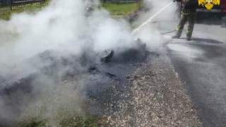 В Супонево пожарные тушили скутер