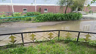 Приходится прыгать по доскам: во дворе на Пушкина, 13 никогда не исчезают лужи