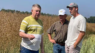 Губернатор Богомаз побывал на уборке рапса в хозяйстве героя труда Лобуса