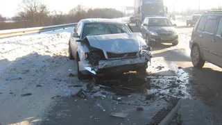 В Рязани на окружной дороге столкнулись Audi и "четырнадцатая"
