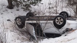 В Касимовском районе в ДТП перевернулся автомобиль