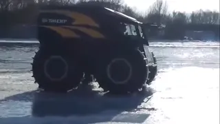 Под Рязанью протестировали уникальный вездеход Sherp - видео