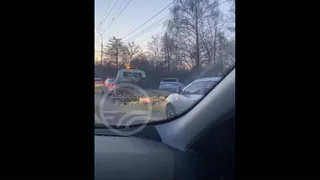 В Рязани иномарка вылетела на тротуар