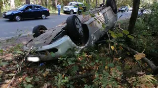 Под Нижнекамском 19-летний водитель вылетел с дороги