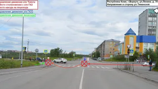 Жительница Коми выехала на красный, попала в аварию и сбила пешехода