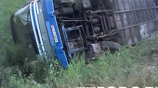 В Рязанской области перевернулся автобус с пассажирами