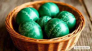 Без шпината и крапивы: погружаю пасхальные яйца в эту натуральную «зелень» — и скорлупки сияют ярче всех изумрудов