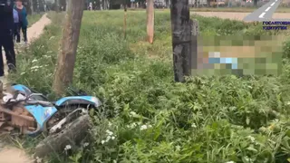 В Удмуртии мотоциклист без прав и шлема погиб, врезавшись в основание ЛЭП