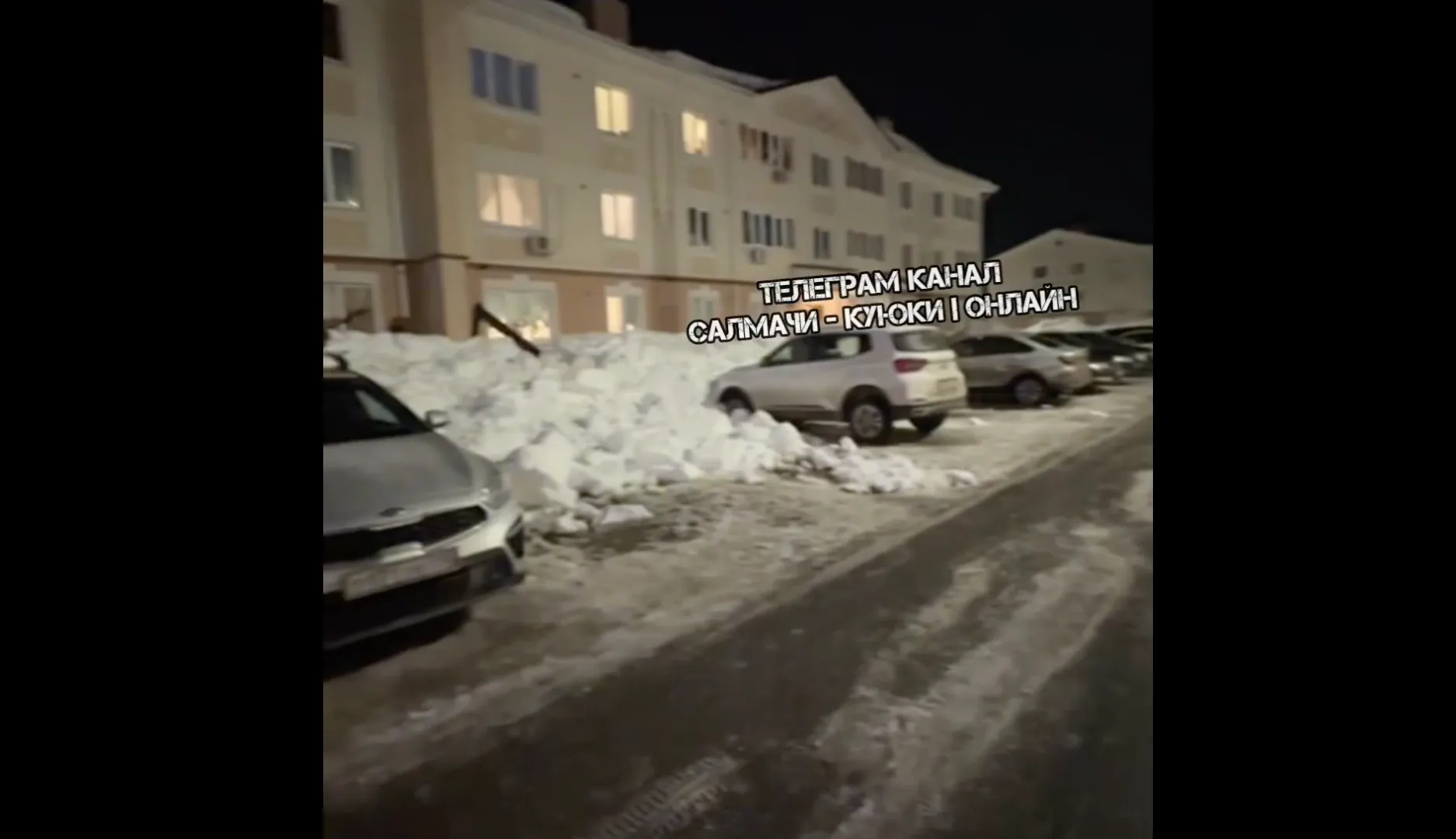 С крыши в ЖК «Светлый» в Казани рухнул снег: экстренные службы проверили завал с помощью служебной собаки
