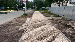 В Гусь-Хрустальном начали обустраивать тротуары на Транспортной и Окружной улицах