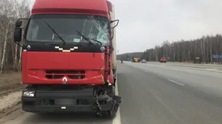 В Рязанской области водитель фуры врезался в школьный автобус