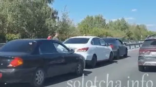 Момент массовой аварии на Солотчинском шоссе попал на видео