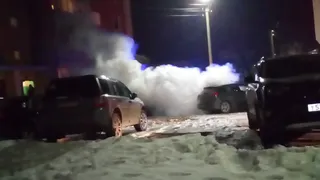 В Рязани на улице Гагарина сгорела легковушка