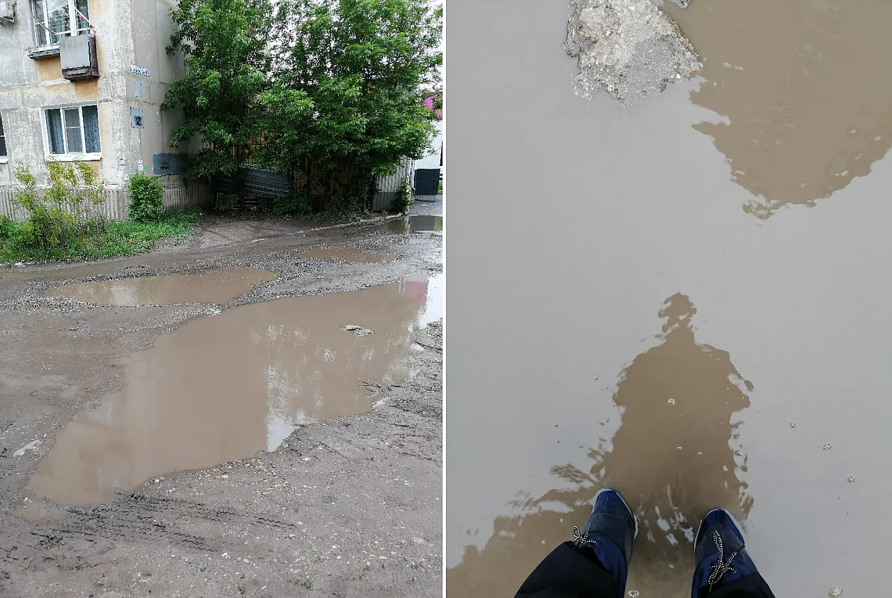 "Флэшмоб" на Тимакова: жители еще одного двора пожаловались на ямы по колено