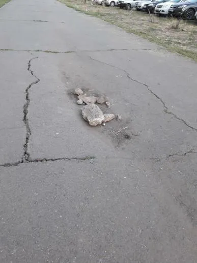 «Земля уходит из-под ног»: в Нижнекамске образовался очередной провал в асфальте