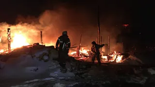 В деревне под Ковровом загорелась пилорама